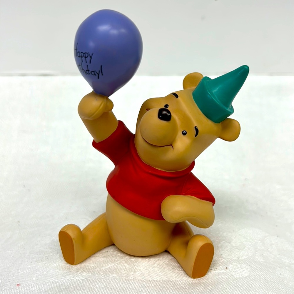 Vintage hand painted porcelain HappyBirthday Disney Winnie The Pooh figurine